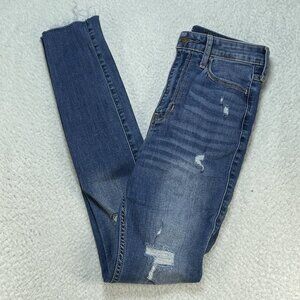 Hollister Jeans Womens 26 3R Blue Ultra High Rise Super Skinny Stretch 25x29